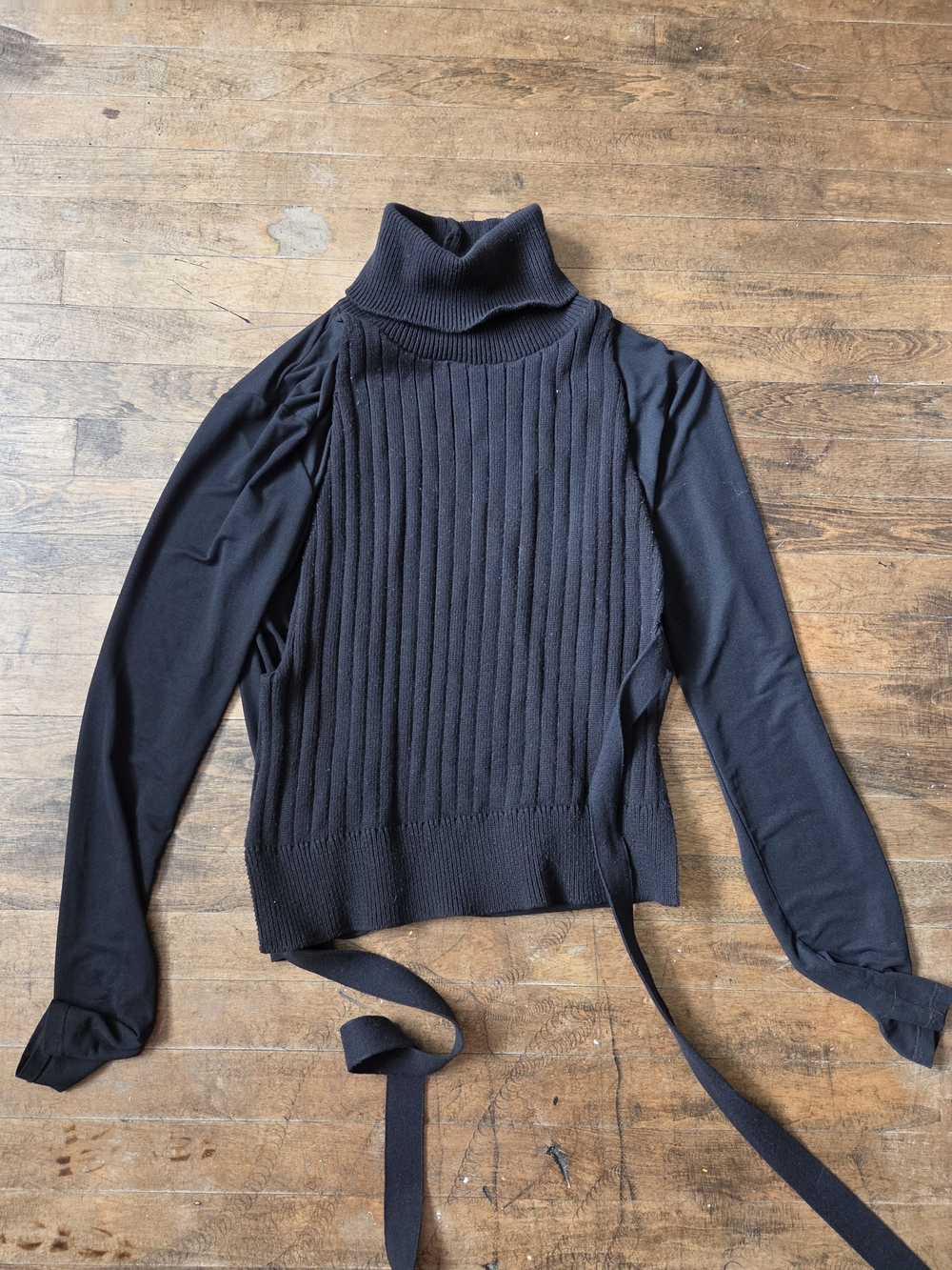 Black Turtleneck Ribbed Sweater